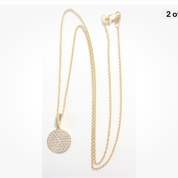 Beautiful 18k solid gold .49 ctw and Genuine Pave Diamond Pendant necklace ๐ - Picture 14 of 16